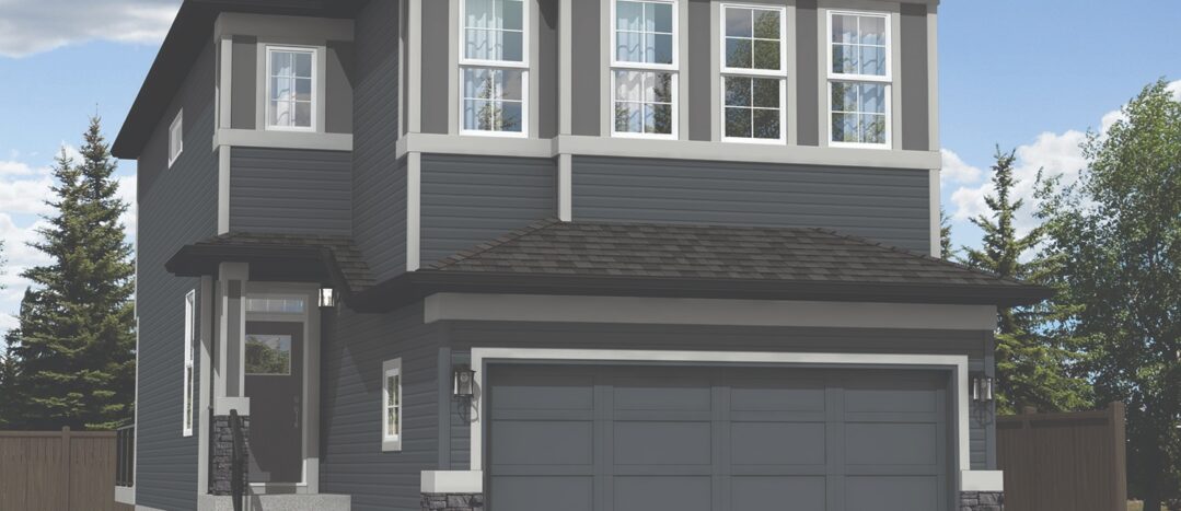 Rendering of the Oxford front garage home.