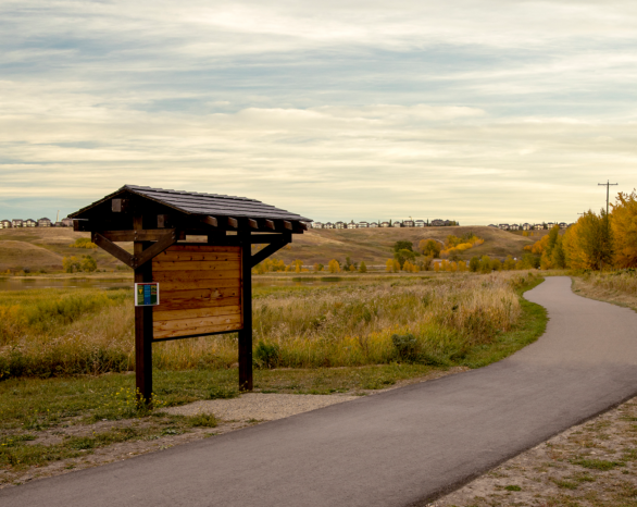 A trail leading into Fish Creek Provincial Park near Wolf Willow in SE Calgary