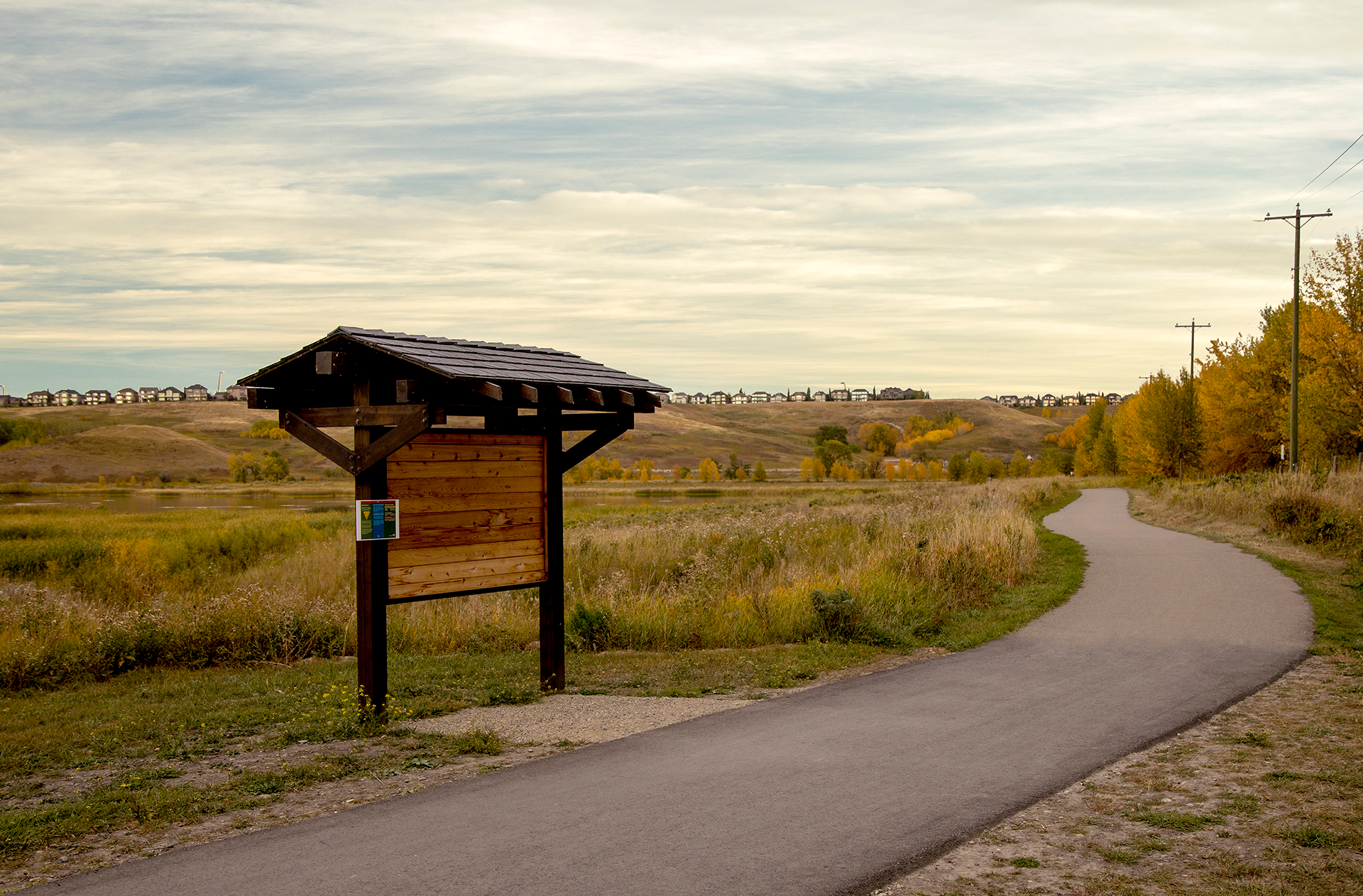 A trail leading into Fish Creek Provincial Park near Wolf Willow in SE Calgary