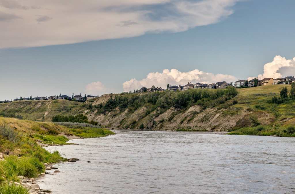 A section of the Bow River, running through Southeast Calgary near the Wolf Willow community