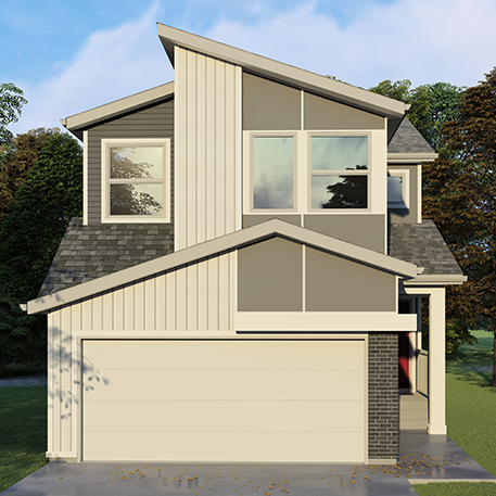 Exterior rendering of Jayman BUILT front garage home in Wolf Willow