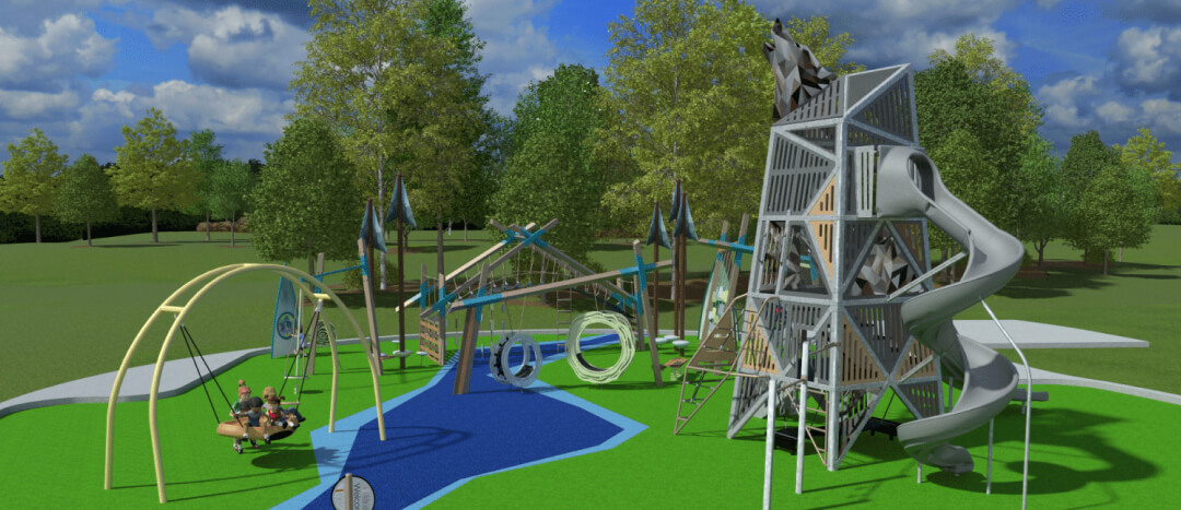 A 3D rendering of the Wolf Park for Wolf Willow