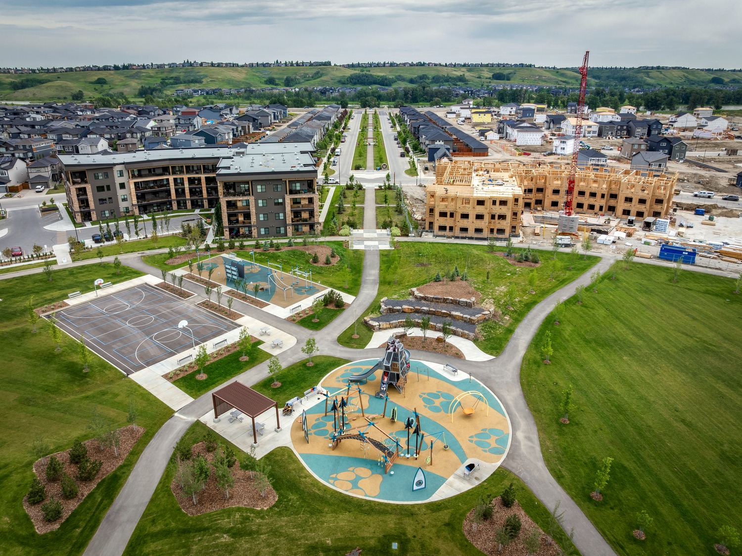 Wolf Park playground, sports court, and parkour playground