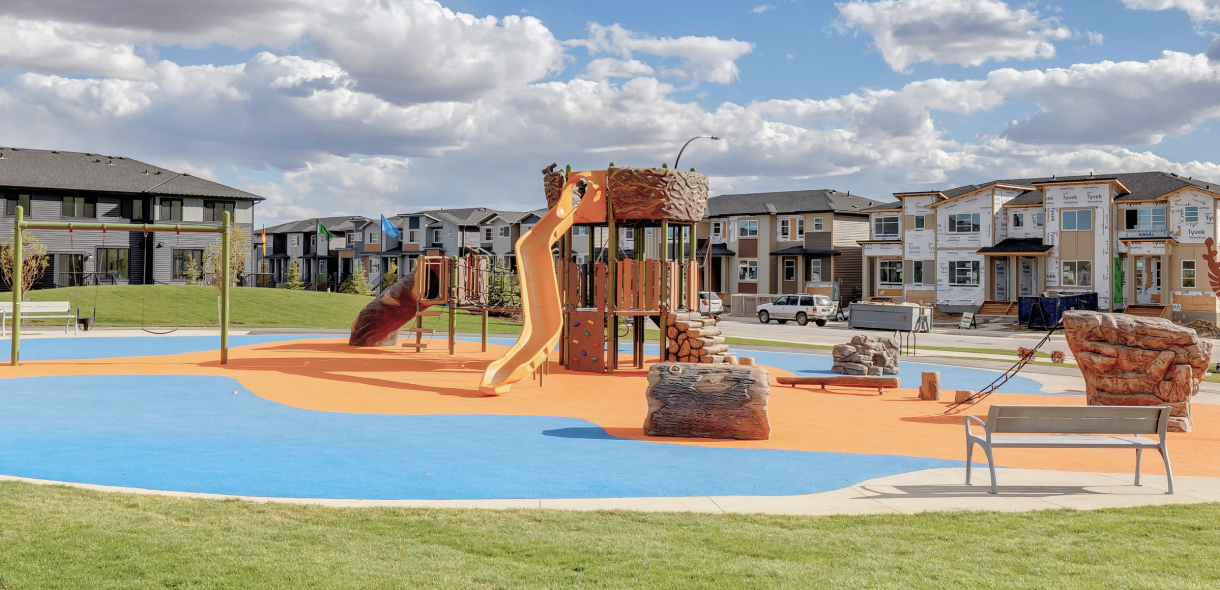 The Osprey Park playground with birds' nest and slide features.