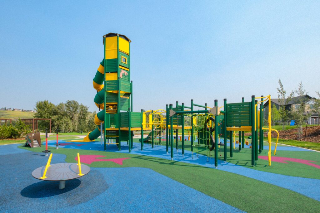 Fish Park featuring Calgary's tallest slide, located in Wolf Willow
